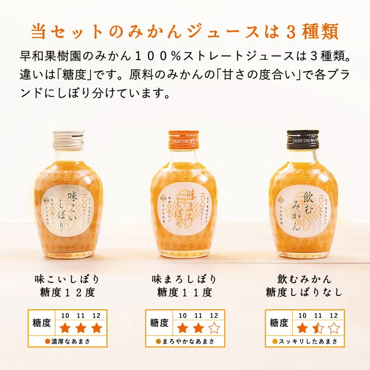有田みかんジュース180ml 3種飲み比べ - 画像2